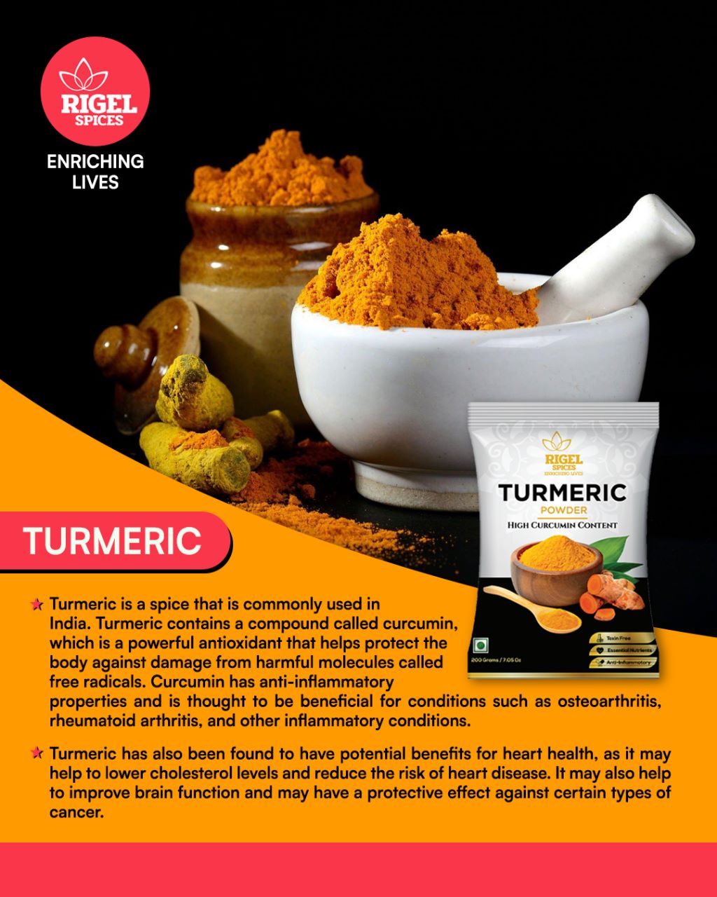 Turmeric With High Curcumin 200gms - Image 2